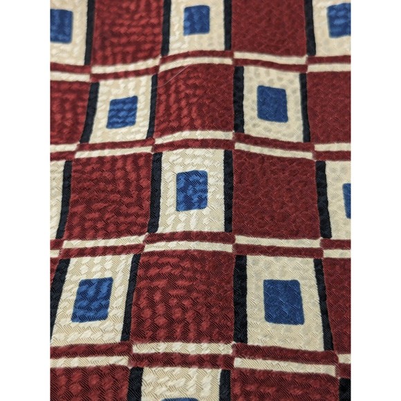 Meeting Street Men's Neck Tie 100% Silk Geometric Abstract Print Multicolor Red - Picture 5 of 6